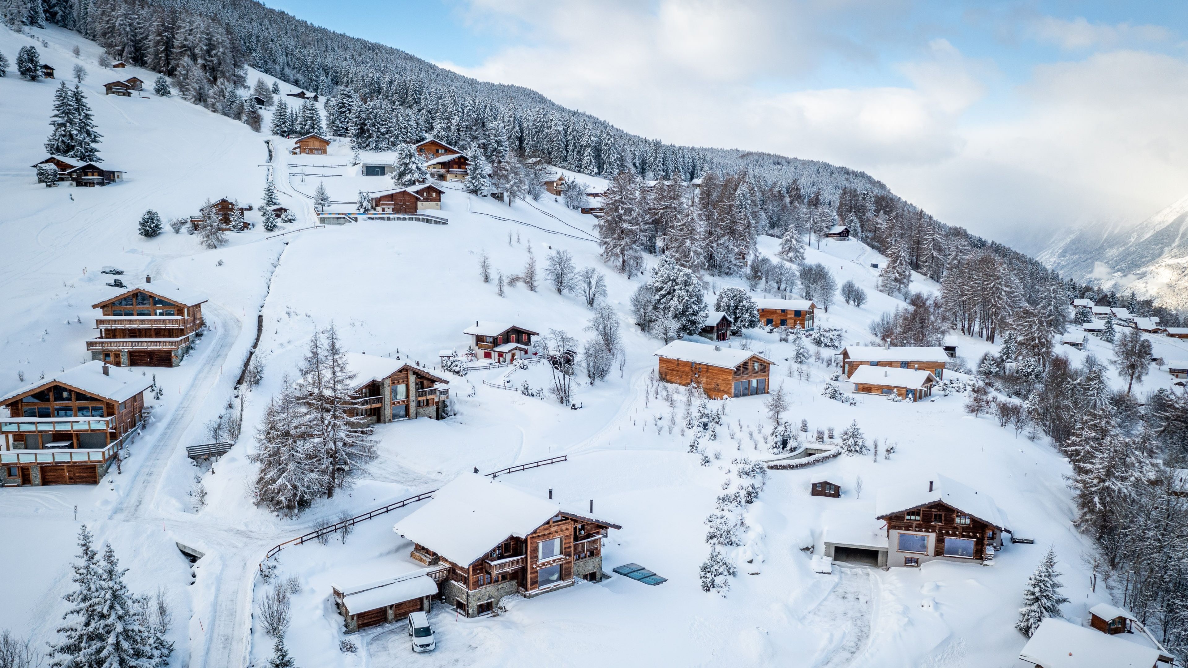 Alpine Chalets in Swiss Alps